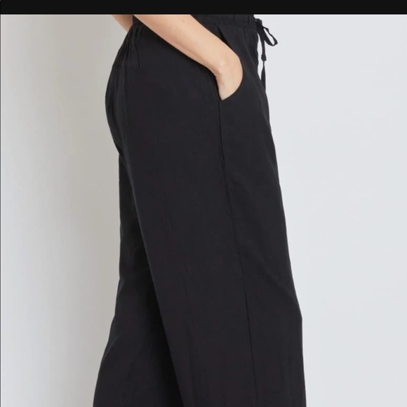 NWT Royalty For Me Black Drawstring Wide Straight Pant with Tie. Size: L - Picture 3 of 5